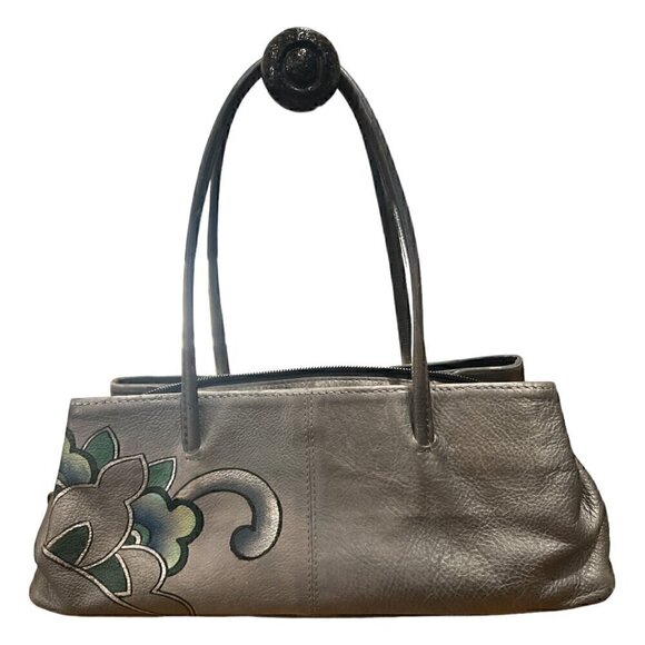 Anuschka Authentic Vintage Genuine Leather Hand Painted Floral Purse Handbag - Picture 3 of 16